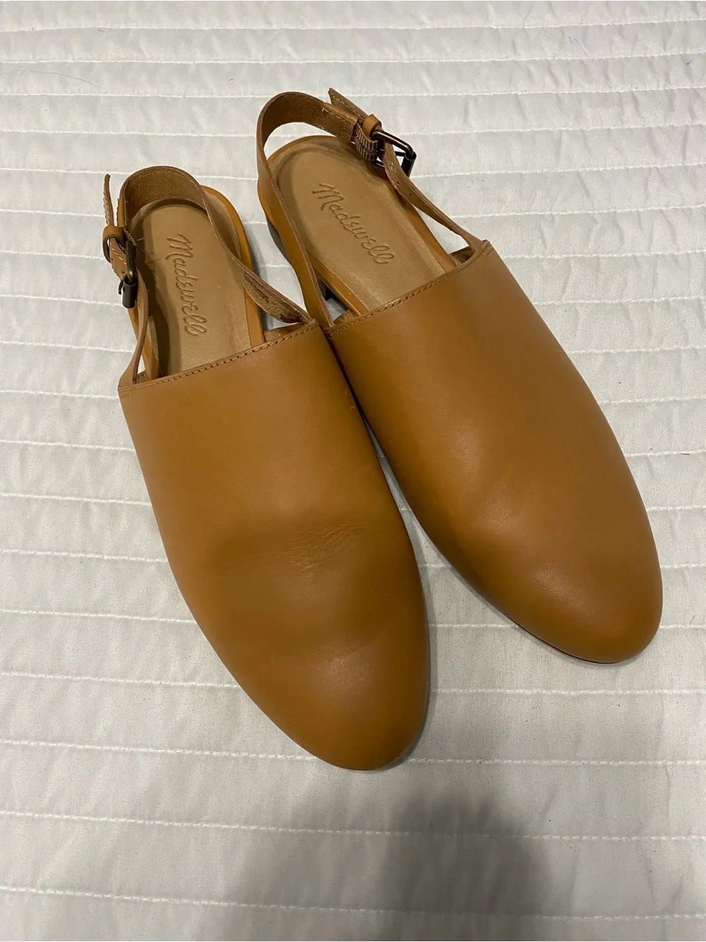 Madewell Cognac Leather Slingback Mules Women’s Size 9